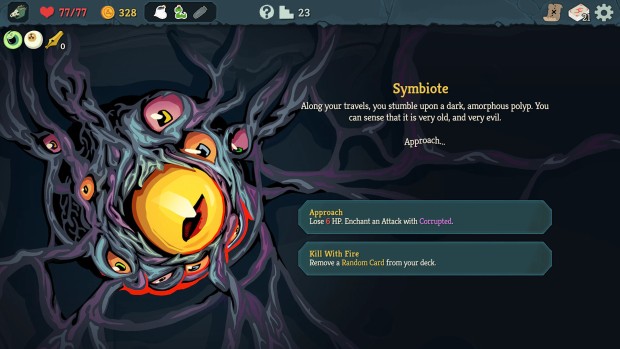 Slay the Spire 2 roguelike deckbuilder screenshot of the evil symbiote event