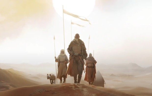 Songs of Conquest artwork showing off the vast desert of the fourth campaign