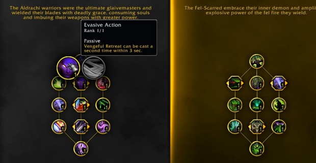 World of Warcraft: The War Within screenshot of the Demon Hunter Hero Talents