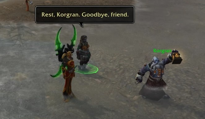 World of Warcraft: The War Within screenshot of a small yet emotional quest ending