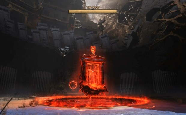 Daimon Blades review screenshot of the strange door boss