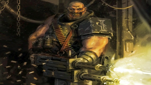 Darktide artwork for the Gun-lugger Ogryn build