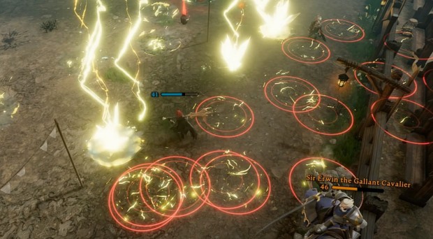 V Rising screenshot of the knight boss fight