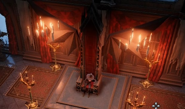 V Rising screenshot of a simple but cool-looking throne room