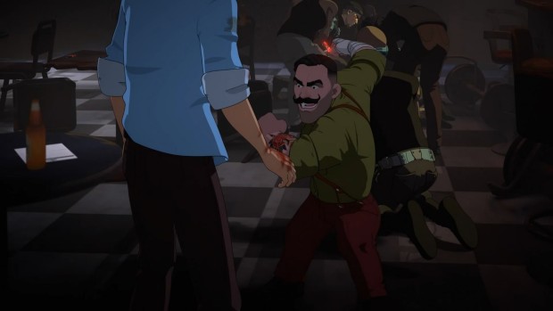 Dispatch screenshot of Punch Up doing his business