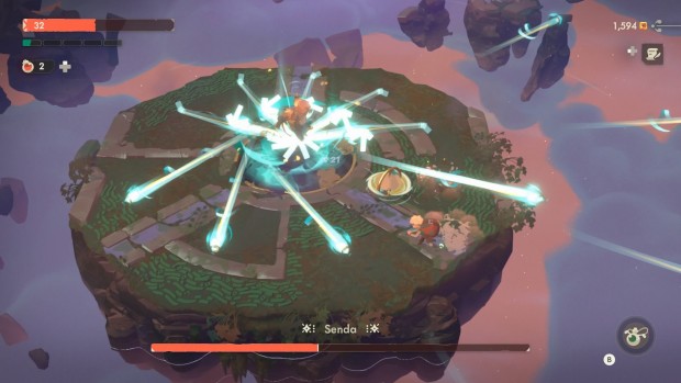 Moonlighter 2 screenshot of the Senda boss fight in action