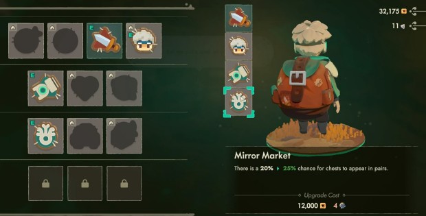 Moonlighter 2 review screenshot of the patches you can upgrade