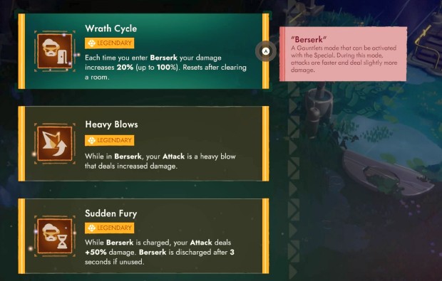 Moonlighter 2 screenshot of the weapon upgrades for the fists