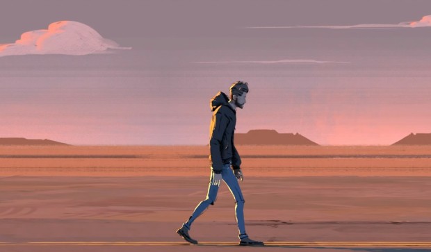Rue Valley Review screenshot of the main character Eugene walking through the desert