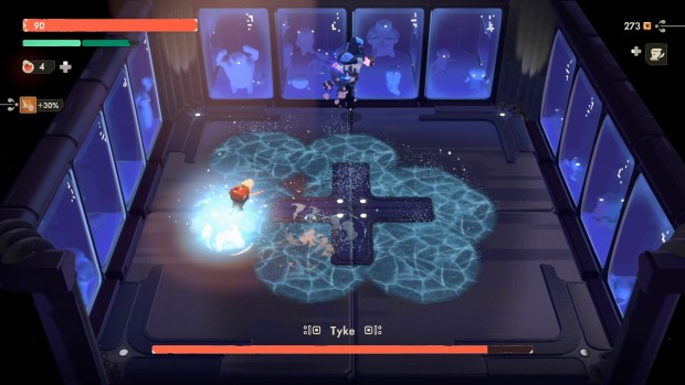 Moonlighter 2 guide screenshot of the player dodging with a frost power-up