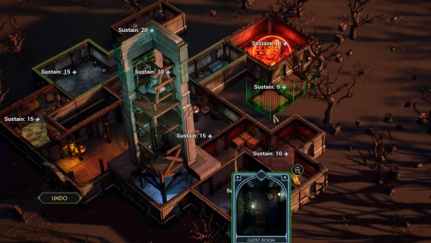 Deck of Haunts screenshot of the base-building portion of the game