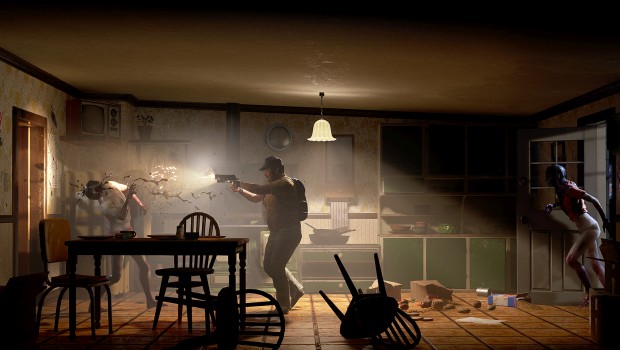 Into the Dead: Our Darkest days screenshot of a character being ambushed while firing a gun
