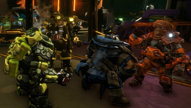 Deep Rock Galactic screenshot of some funny bar dancing