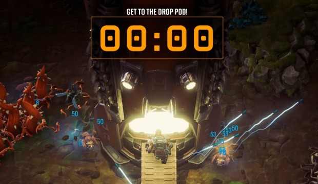 Deep Rock Galactic: Survivor screenshot of the player escaping in the last second