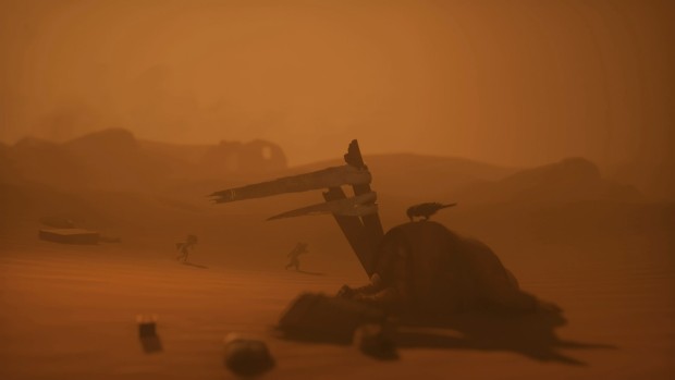 Little Nightmares 3 screenshot of the moody desert