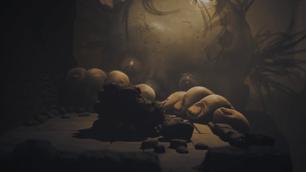 Little Nightmares 3 screenshot of the giant baby enemy