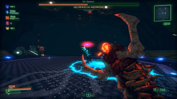 Moros Protocol screenshot of a strange alien gun that needs food