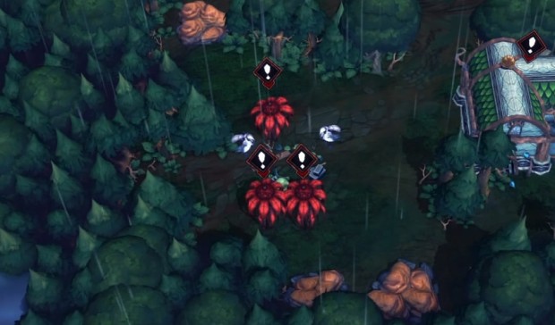 Against the Storm retrospective screenshot of carnivorous flowers that eat your food