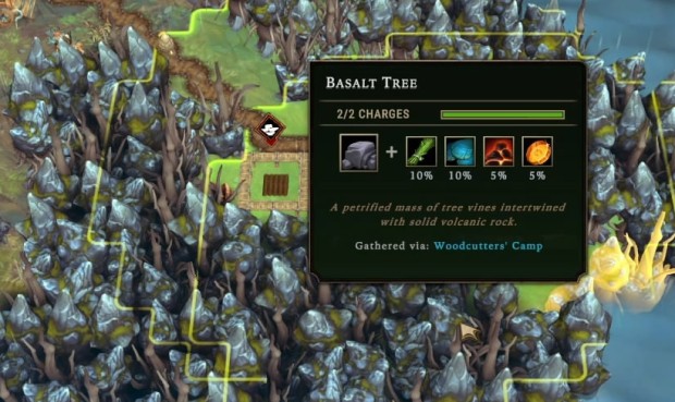 Against the Storm retrospective screenshot of the trees being made out of stone