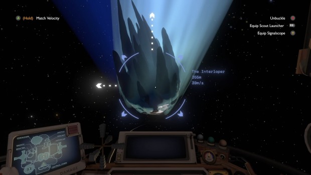 Outer Wilds seven year retrospective screenshot of the cool Interloper comet
