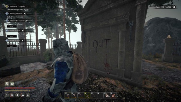 Nested Lands screenshot of a graveyard with very little interesting going on