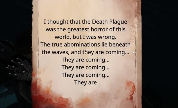 Nested Lands screenshot of the horrors beneath the waves pamphlet