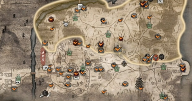 Nioh 3 screenshot of one of the maps within the massive open world