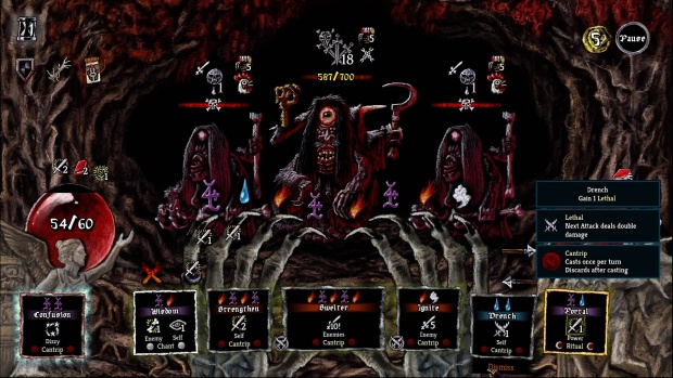 Pluto deckbuilding roguelike screenshot of a big boomy combo