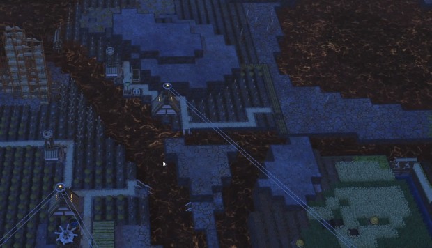 Timberborn review screenshot of badwater destroying the landscape