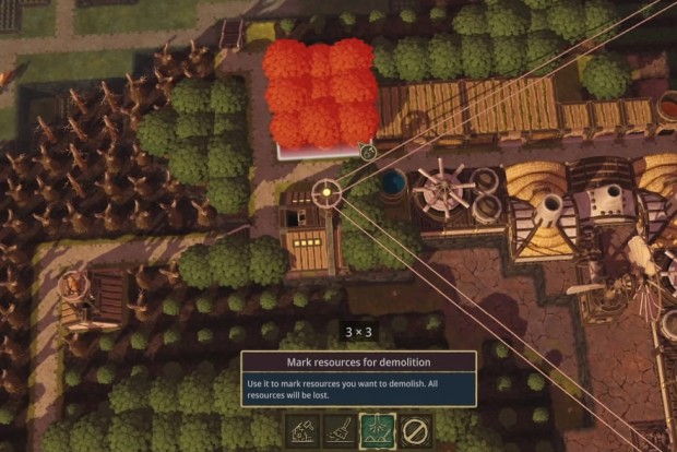 Timerborn review screenshot of the annoying process of destroying & rebuilding