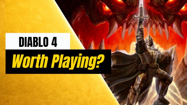 Artwork and logo for my Diablo 4 review/retrospective