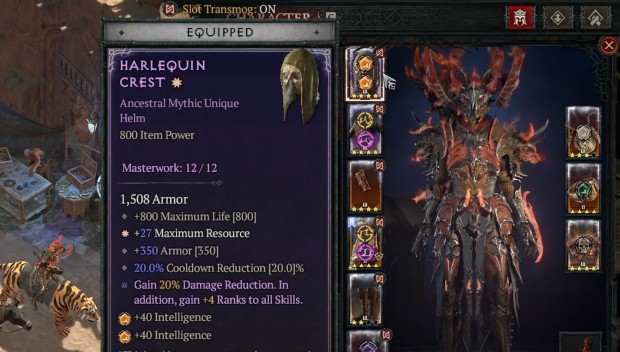 Diablo 4 2026 review screenshot of the endgame gear being surprisingly reasonable to reach through casual play