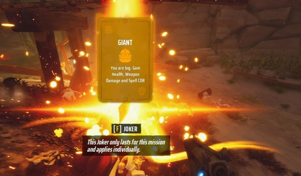 Far Far West beginner's guide screenshot of the giant-sized joker