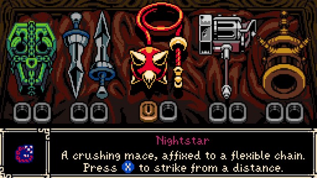 Mina the Hollower screenshot of the five unique weapons