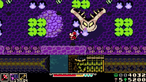 Mina the Hollower screenshot of the crocodile-headed boss attacking in water