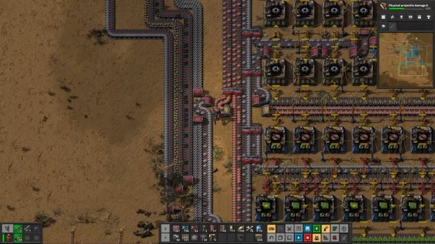 Factorio Beginner's guide screenshot of a main bus in action