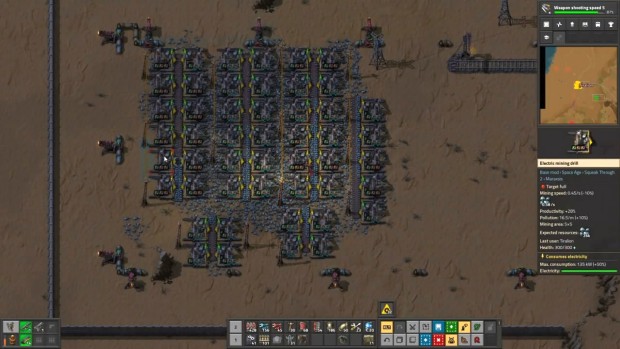 Factorio Beginner's Guide screenshot of a iron mine expansion