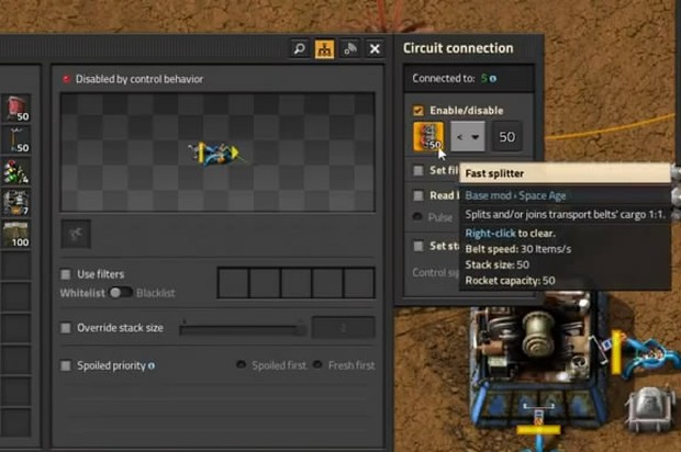 Factorio Beginner's Guide screenshot showing simple circuitry