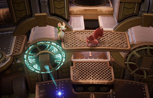 Moss: The Forgotten Relic screenshot of a simple but tricky puzzle