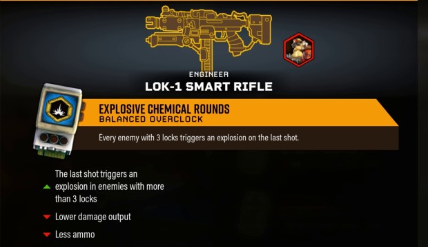Rogue Core review screenshot of the overclock system from Deep Rock Galactic