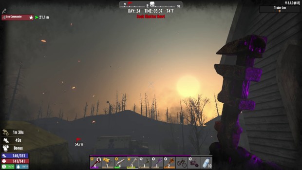 7 Days to Die Retrospective screenshot of the firestorm that's kinda janky