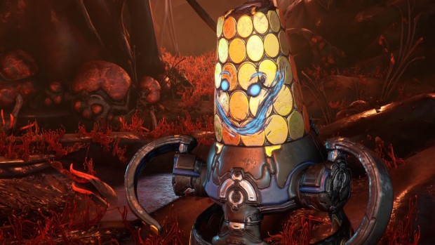 Warframe screenshot of a very weird but cool character