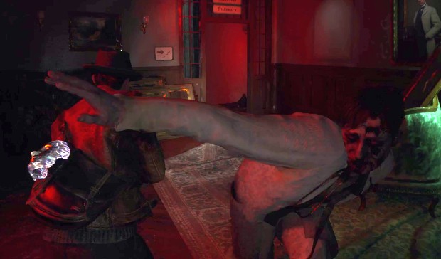 The Sinking City 2 review screenshot of the player nearly caught by a zombie