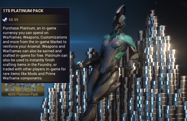 Warframe retrospective screenshot of platinum