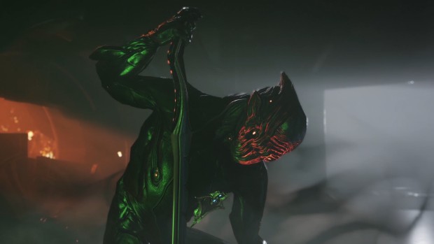 Warframe retrospective screenshot of the Stalker from Jade Shadows
