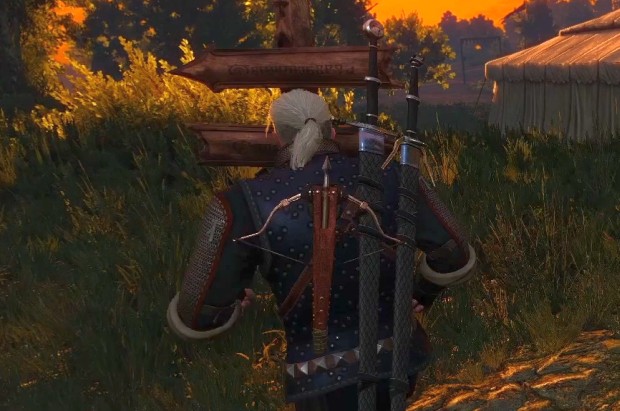 The Witcher 3 screenshot of the fast travel sign and its problems